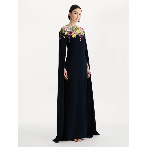 Oscar de la Renta Dominican Mixed Floral Caftan - kimono - American Luxury Evening Wear at Coveti