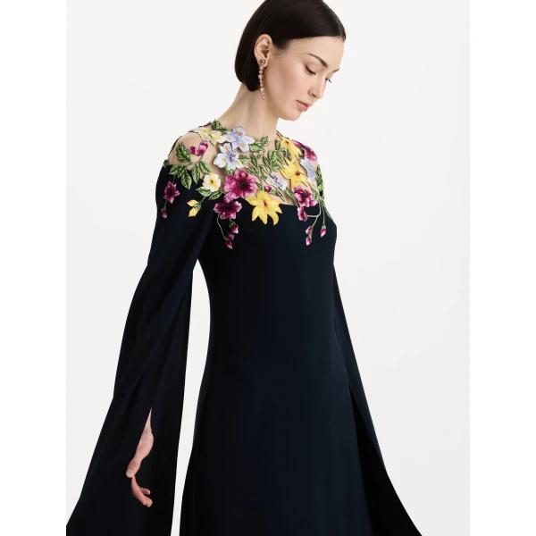 Oscar de la Renta Dominican Mixed Floral Caftan - kimono - American Luxury Evening Wear at Coveti