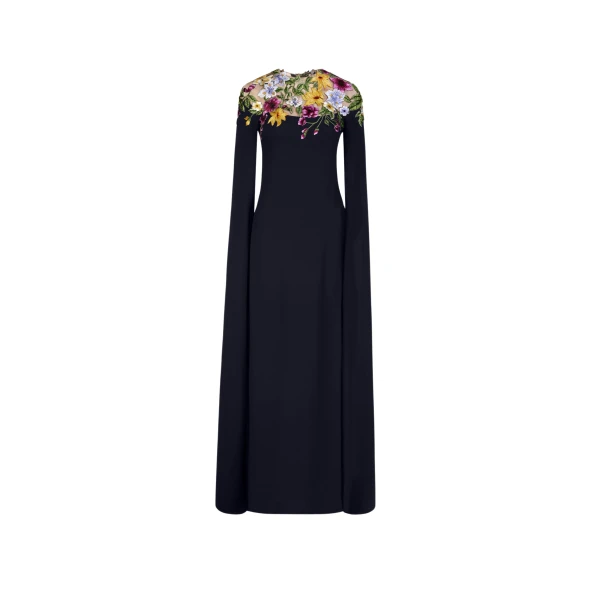 Oscar de la Renta Dominican Mixed Floral Caftan - kimono - American Luxury Evening Wear at Coveti