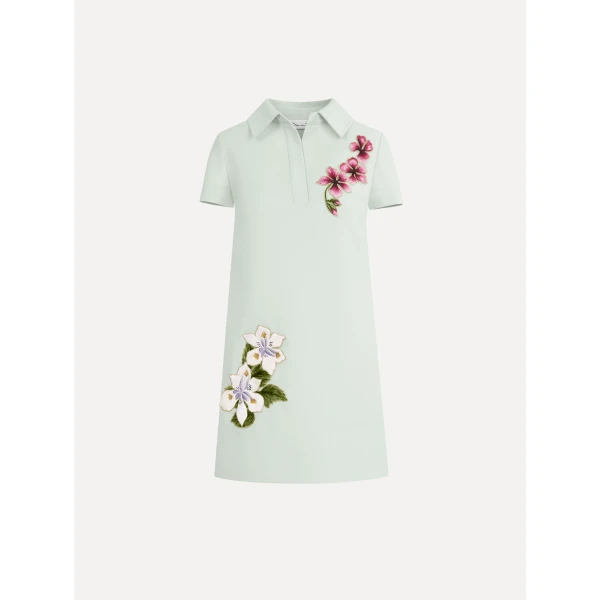 Oscar de la Renta Dominican Mixed Floral Threadwork Shift Dress - Dresses - American Luxury Evening Wear at Coveti
