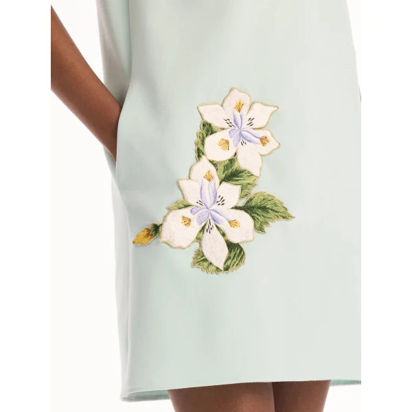 Oscar de la Renta Dominican Mixed Floral Threadwork Shift Dress - Dresses - American Luxury Evening Wear at Coveti