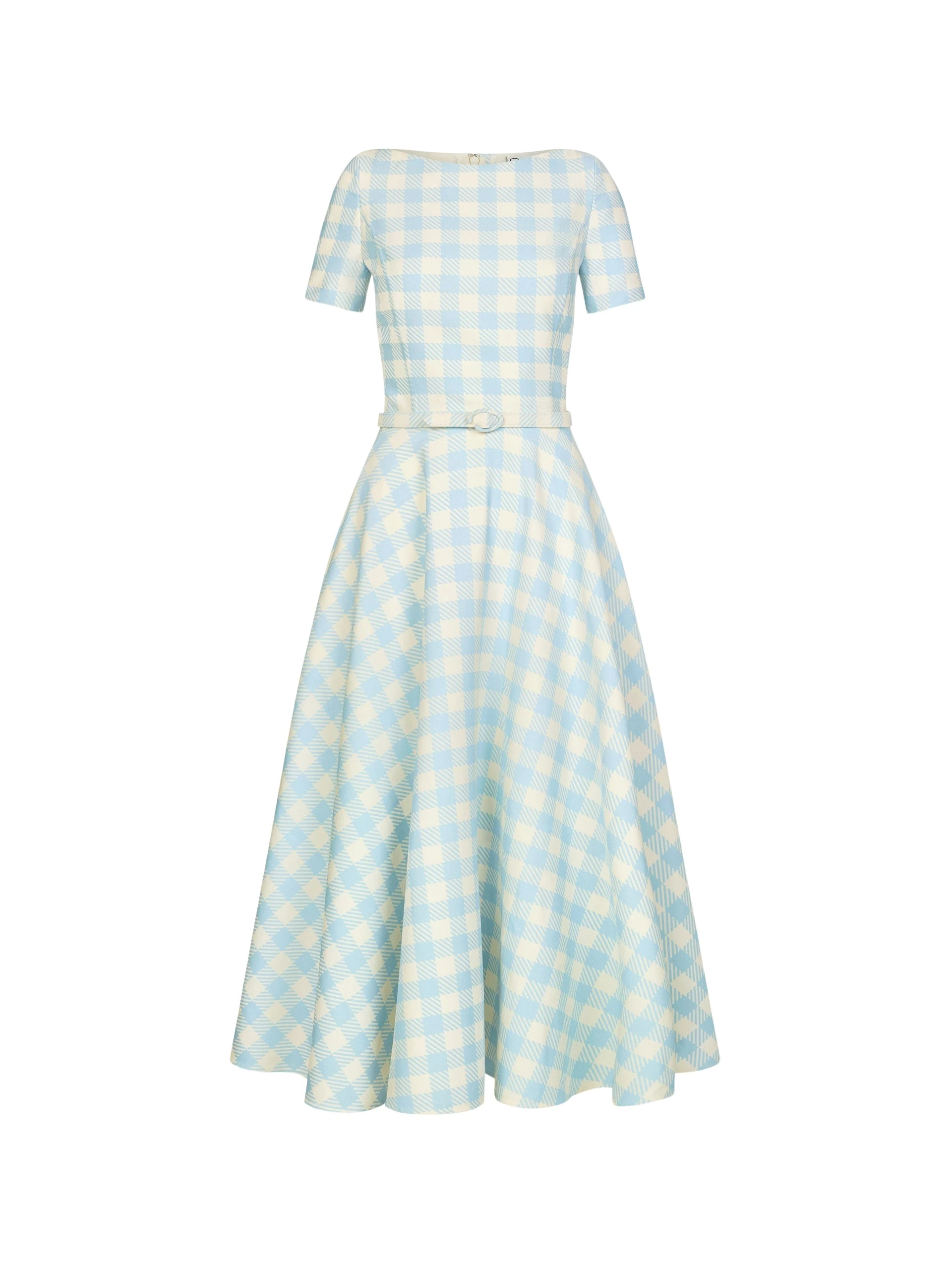 Oscar-de-la-Renta-Gingham-Wool-Blend-Dress-Dresses31258_nobg Oscar de la Renta Gingham Wool Blend Dress - Dresses - American Luxury Evening Wear at Coveti