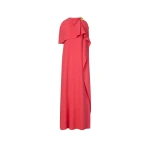 Oscar de la Renta Hibiscus Brooch Georgette Caftan - kimono - American Luxury Evening Wear at Coveti
