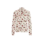 Oscar de la Renta Hibiscus Silk Chiffon Blouse - Tops - American Luxury Evening Wear at Coveti