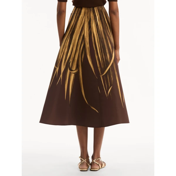 Oscar de la Renta Palm Leaves Faille Skirt - Skirts - American Luxury Evening Wear at Coveti