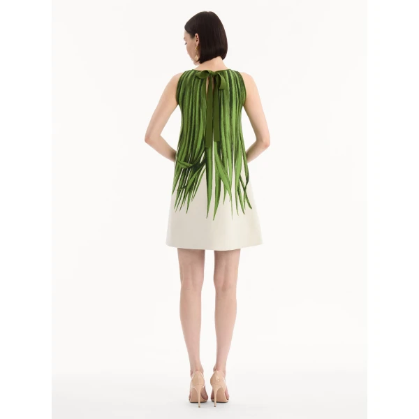 Oscar de la Renta Palm Leaves Jacquard Shift Dress - Dresses - American Luxury Evening Wear at Coveti