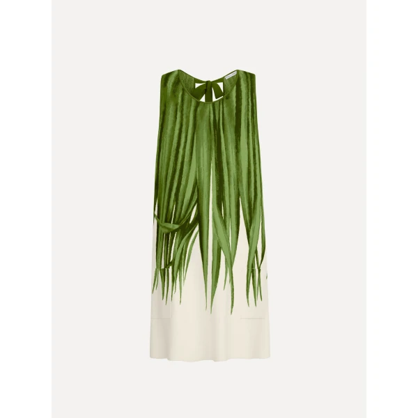 Oscar de la Renta Palm Leaves Jacquard Shift Dress - Dresses - American Luxury Evening Wear at Coveti