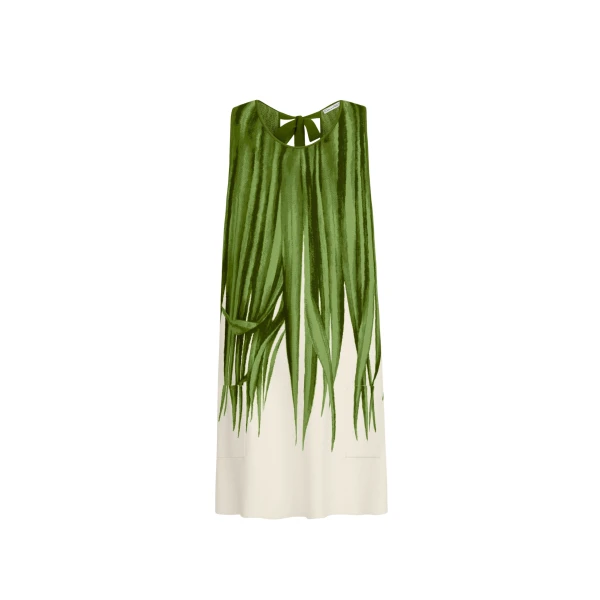 Oscar de la Renta Palm Leaves Jacquard Shift Dress - Dresses - American Luxury Evening Wear at Coveti