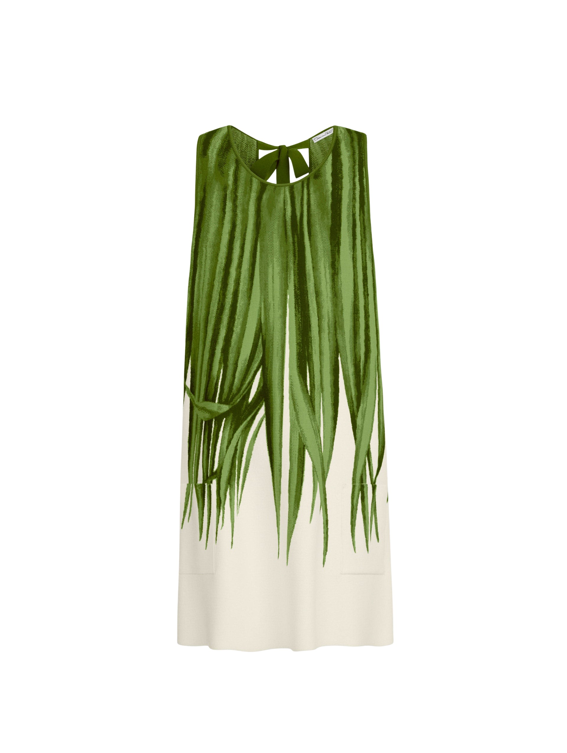 Oscar de la Renta Palm Leaves Jacquard Shift Dress