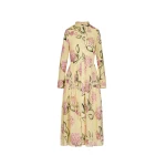 Oscar de la Renta Porcelain Flower Cotton Poplin Long Sleeve Dress - Dresses - American Luxury Evening Wear at Coveti