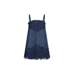 Oscar de la Renta Porcelain Flower Cutout Denim Dress - Dresses - American Luxury Evening Wear at Coveti
