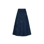 Oscar de la Renta Porcelain Flower Cutout Denim Skirt - Skirts - American Luxury Evening Wear at Coveti