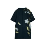 Oscar de la Renta Porcelain Flower Embroidered Coat - Coats - American Luxury Evening Wear at Coveti