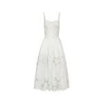 Oscar de la Renta Porcelain Flower Guipure Bustier Dress - Dresses - American Luxury Evening Wear at Coveti