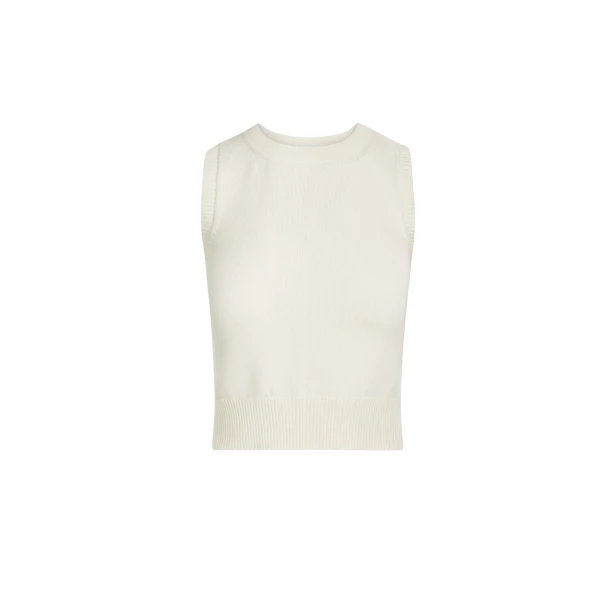 Oscar de la Renta Porcelain Flower Guipure Insert Tank - Tops - American Luxury Evening Wear at Coveti