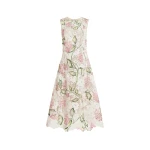 Oscar de la Renta Porcelain Flower Guipure Sleeveless Dress - Dresses - American Luxury Evening Wear at Coveti
