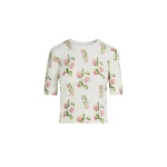 Oscar de la Renta Porcelain Flower Printed Embroidered Pullover - Knitwear - American Luxury Evening Wear at Coveti