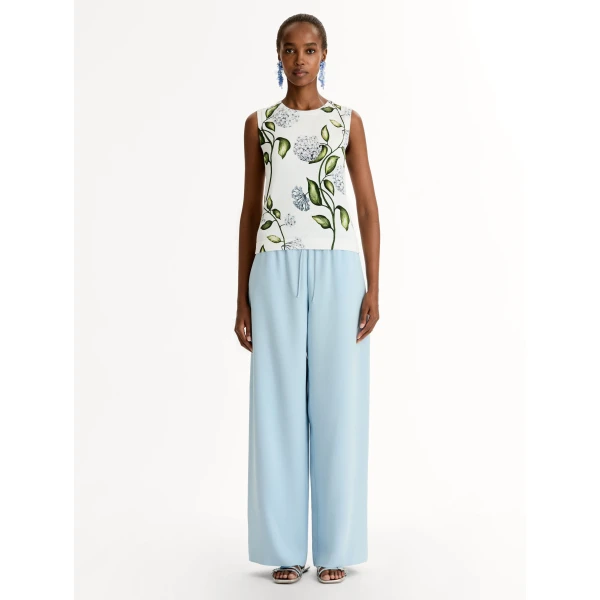 Oscar de la Renta Porcelain Flower Printed Tank - Tops - American Luxury Evening Wear at Coveti