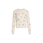 Oscar de la Renta Porcelain Flower Sequin Embroidered Pullover - Knitwear - American Luxury Evening Wear at Coveti