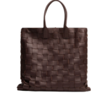 Khaite Maxi Intreccio Tote in Oxblood - Red Totes & Top-Handle Bags - The Lotus Tote Bag - Shop at Coveti