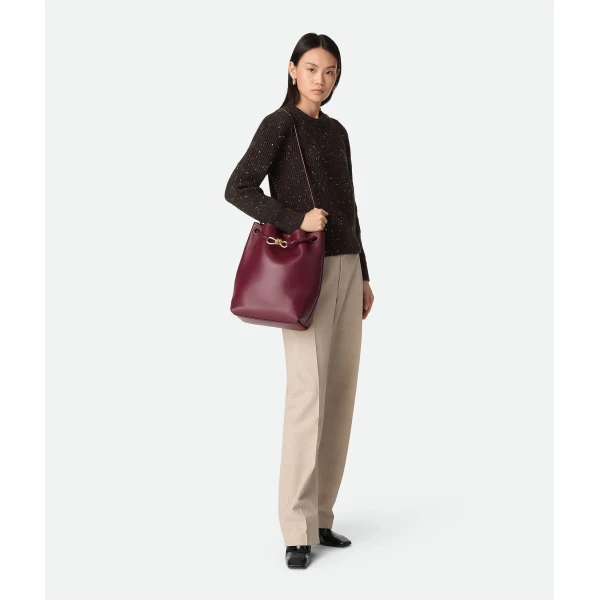 Khaite Women's Andiamo Bucket in Barolo - Red Bucket Bags - The Lotus Tote Bag - Shop at Coveti