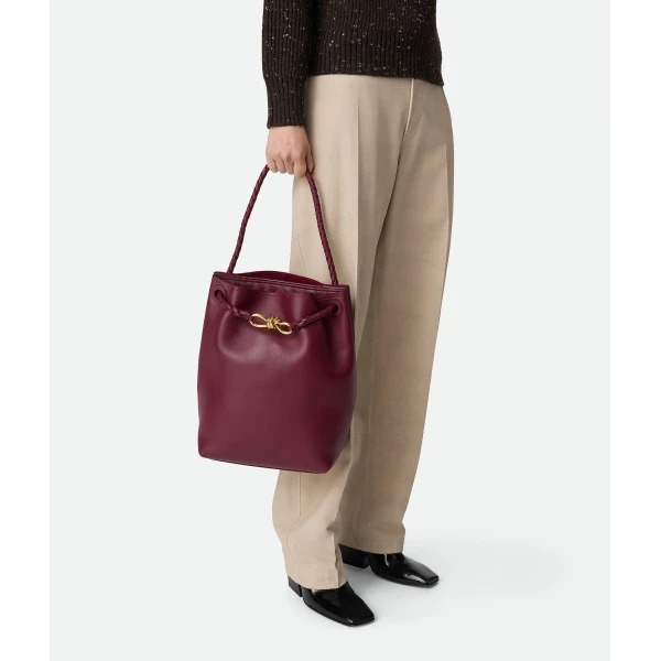 Khaite Women's Andiamo Bucket in Barolo - Red Bucket Bags - The Lotus Tote Bag - Shop at Coveti