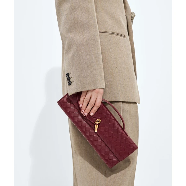 Khaite Women's Andiamo Clutch in Barolo - Red Clutch Bags - The Lotus Tote Bag - Shop at Coveti