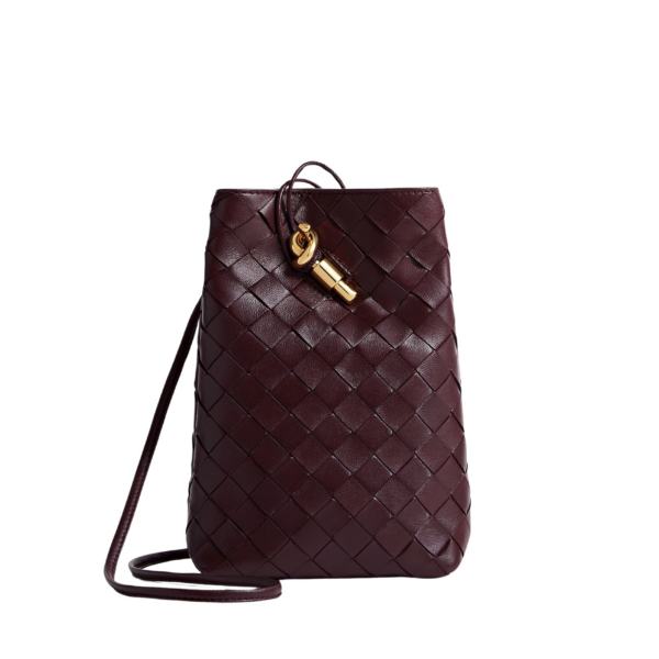 Khaite Women's Andiamo Phone Pouch in Deep mahogany - Red Mini Bags - The Lotus Tote Bag - Shop at Coveti