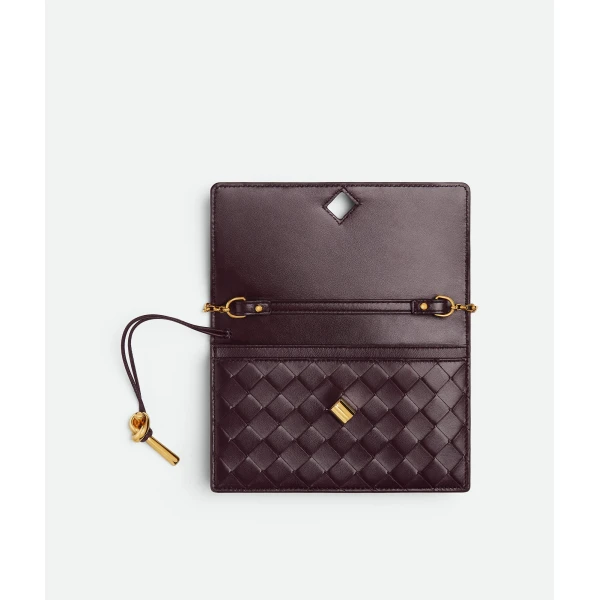Khaite Women's Andiamo Pouch on Chain in Dark barolo - Red Shoulder & Crossbody Bags - The Lotus Tote Bag - Shop at Coveti