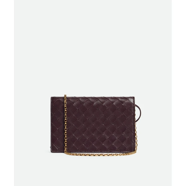 Khaite Women's Andiamo Pouch on Chain in Dark barolo - Red Shoulder & Crossbody Bags - The Lotus Tote Bag - Shop at Coveti