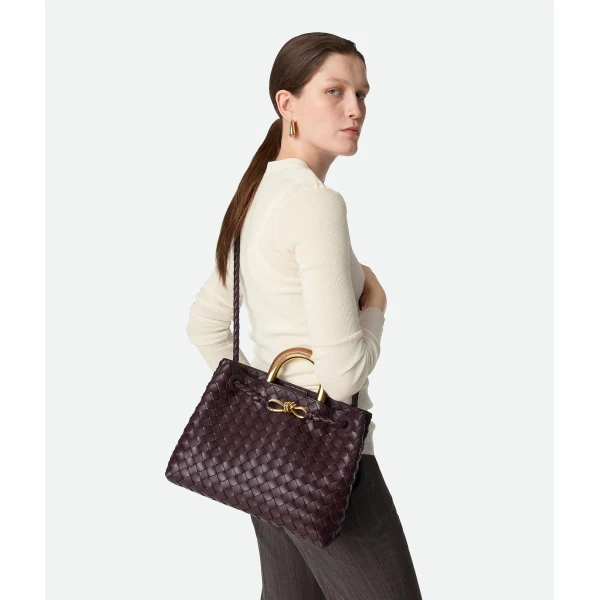 Khaite Women's Andiamo in Dark barolo - Red Totes & Top-Handle Bags - The Lotus Tote Bag - Shop at Coveti