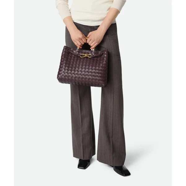 Khaite Women's Andiamo in Dark barolo - Red Totes & Top-Handle Bags - The Lotus Tote Bag - Shop at Coveti