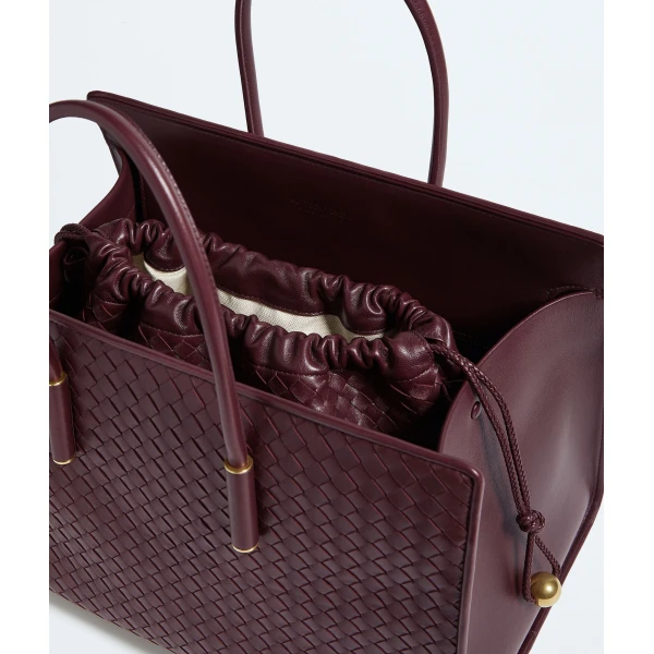 Khaite Women's Barbara Tote in Deep mahogany - Red Totes & Top-Handle Bags - The Lotus Tote Bag - Shop at Coveti