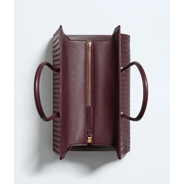 Khaite Women's Barbara Tote in Deep mahogany - Red Totes & Top-Handle Bags - The Lotus Tote Bag - Shop at Coveti