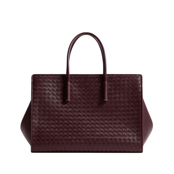Khaite Women's Barbara Tote in Deep mahogany - Red Totes & Top-Handle Bags - The Lotus Tote Bag - Shop at Coveti
