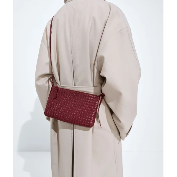 Khaite Women's Intrecciato Piccolo Medium Pouch in Lava red - Red Clutch Bags - The Lotus Tote Bag - Shop at Coveti