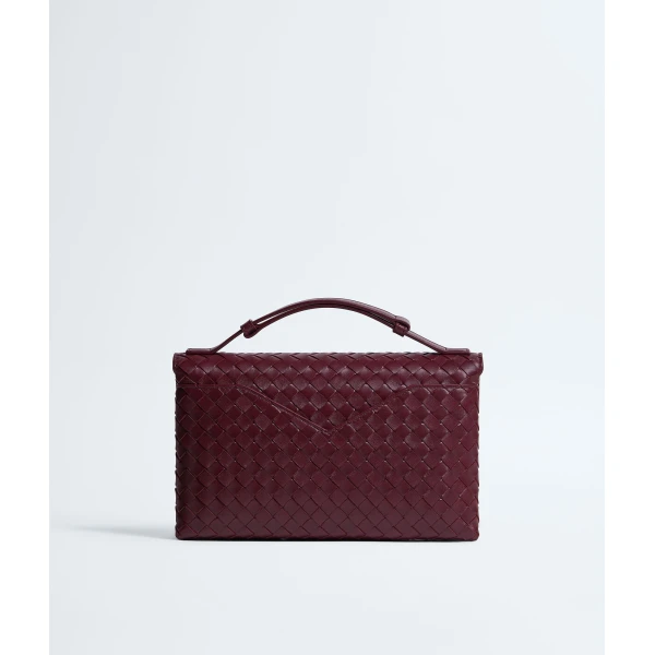 Khaite Women's Knot Lock in Barolo - Red Clutch Bags - The Lotus Tote Bag - Shop at Coveti