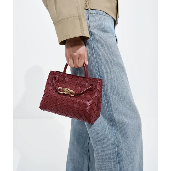 Khaite Women's Mini Andiamo in Lava red - Red Mini Bags - The Lotus Tote Bag - Shop at Coveti