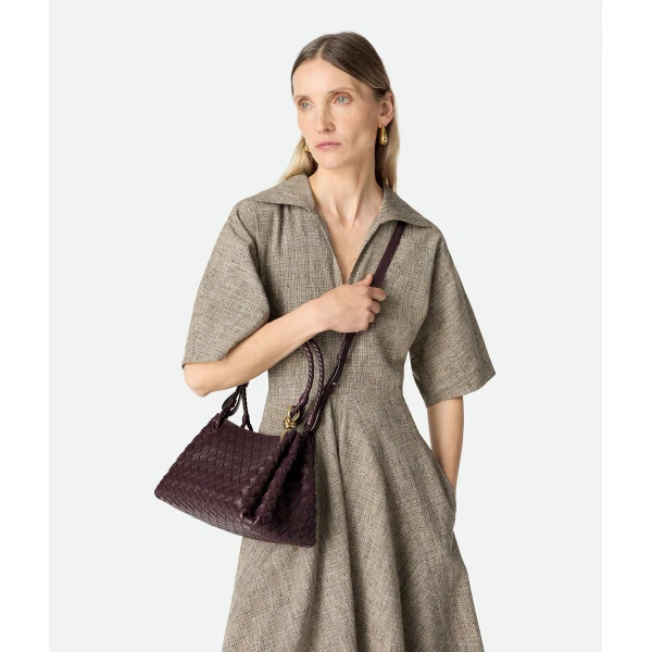 Khaite Women's Parachute in Dark barolo - Red Shoulder & Crossbody Bags - The Lotus Tote Bag - Shop at Coveti