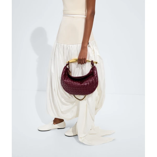 Khaite Women's Sardine Chain in Barolo - Red Shoulder & Crossbody Bags - The Lotus Tote Bag - Shop at Coveti