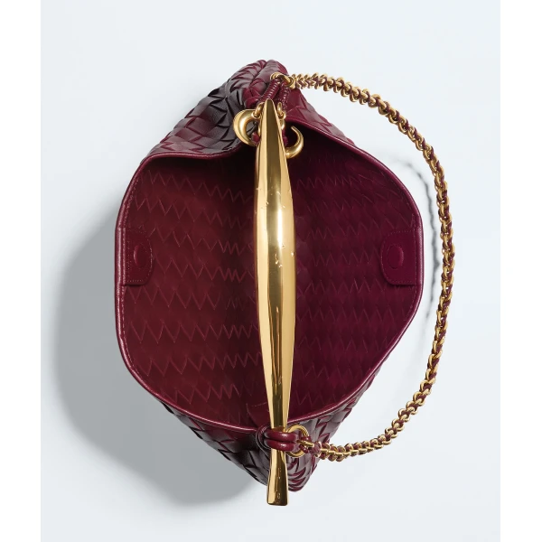 Khaite Women's Sardine Chain in Barolo - Red Shoulder & Crossbody Bags - The Lotus Tote Bag - Shop at Coveti