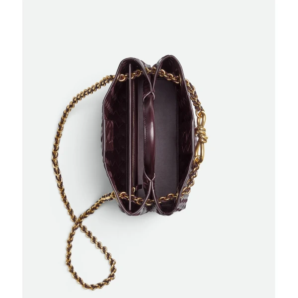 Khaite Women's Small Andiamo Chain in Dark barolo - Red Shoulder & Crossbody Bags - The Lotus Tote Bag - Shop at Coveti