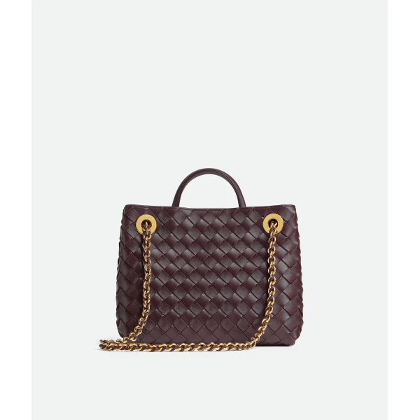 Khaite Women's Small Andiamo Chain in Dark barolo - Red Shoulder & Crossbody Bags - The Lotus Tote Bag - Shop at Coveti