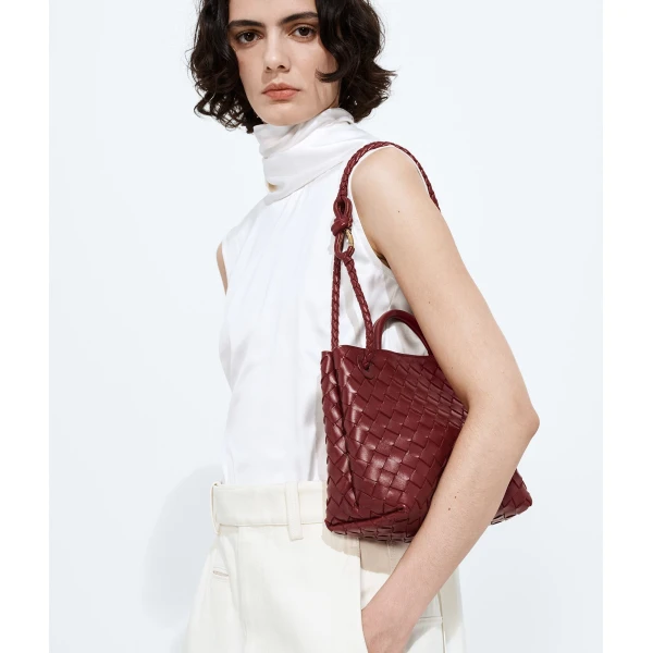 Khaite Women's Small Andiamo in Lava red - Red Totes & Top-Handle Bags - The Lotus Tote Bag - Shop at Coveti