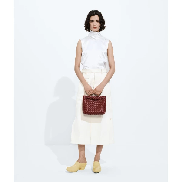 Khaite Women's Small Andiamo in Lava red - Red Totes & Top-Handle Bags - The Lotus Tote Bag - Shop at Coveti