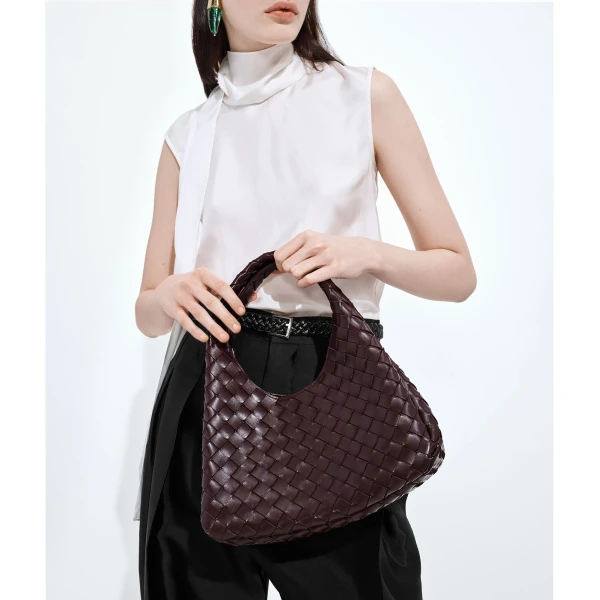 Khaite Women's Small Campana in Dark barolo - Red Shoulder & Crossbody Bags - The Lotus Tote Bag - Shop at Coveti