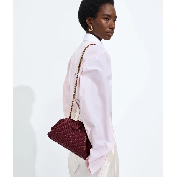 Khaite Women's Small Lauren 1980 in Barolo - Red Shoulder & Crossbody Bags - The Lotus Tote Bag - Shop at Coveti