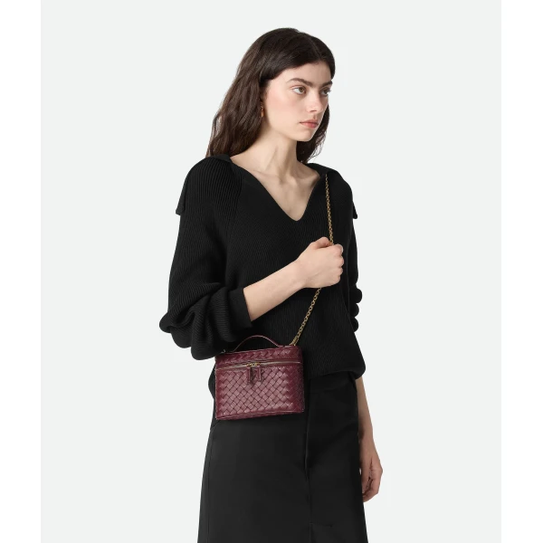 Khaite Women's Small Soft Vanity in Barolo - Red Clutch Bags - The Lotus Tote Bag - Shop at Coveti