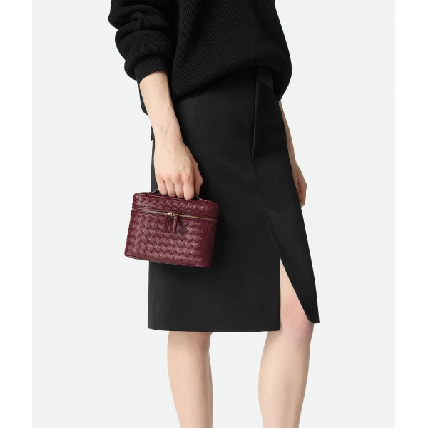 Khaite Women's Small Soft Vanity in Barolo - Red Clutch Bags - The Lotus Tote Bag - Shop at Coveti
