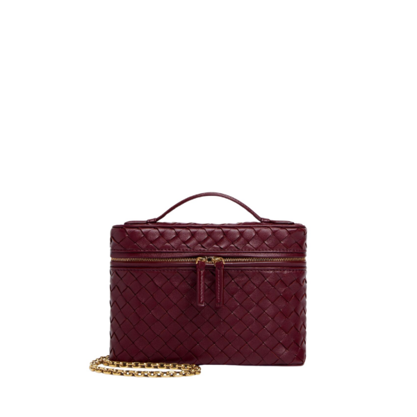 Khaite Women's Small Soft Vanity in Barolo - Red Clutch Bags - The Lotus Tote Bag - Shop at Coveti